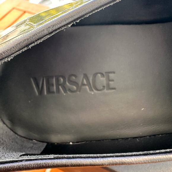 💯 - New Authentic Versace Men Croc Embossed Calfskin Smoking Slipper - Picture 14 of 16